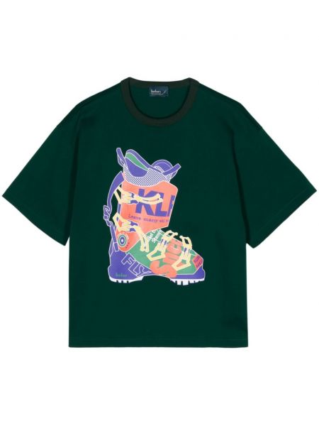 Raštuotas medvilninis marškinėliai Kolor žalia