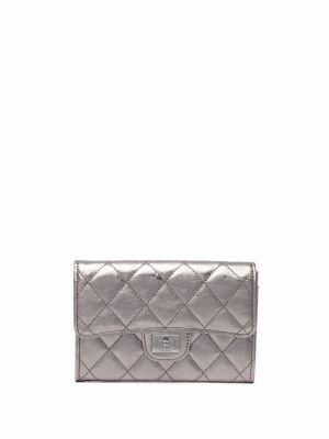 Prešívaná peňaženka Chanel Pre-owned strieborná