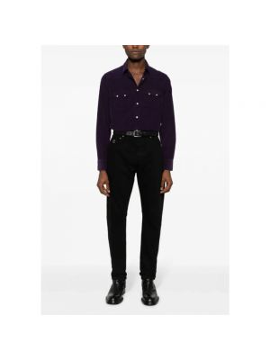 Camisa de algodón Lardini violeta