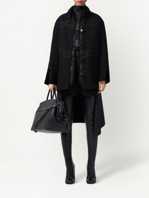 Vlněná bunda s výšivkou Burberry černá