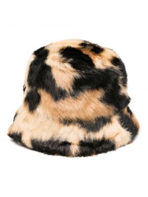 Pelz mütze mit print mit leopardenmuster Stand Studio braun