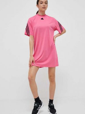 Mini haljina oversized Adidas ružičasta