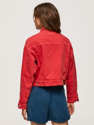 Džínová bunda Pepe Jeans červená