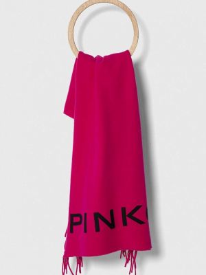Шерстяной шарф с принтом Pinko фиолетовый