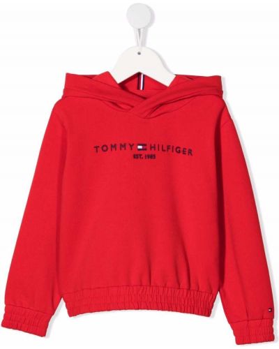 Brodert hettegenser for jenter Tommy Hilfiger Junior rød