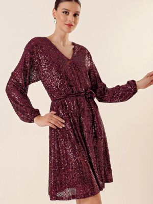 Mini haljina s v-izrezom By Saygı crvena