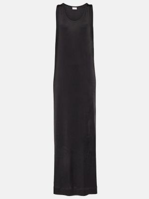 Sukienka długa z dżerseju Dries Van Noten czarna