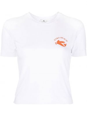 T-krekls ar apdruku Etro balts