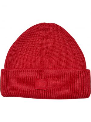 Плетена вълнена шапка Urban Classics червено