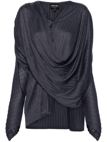 Плисирана блуза Giorgio Armani сиво