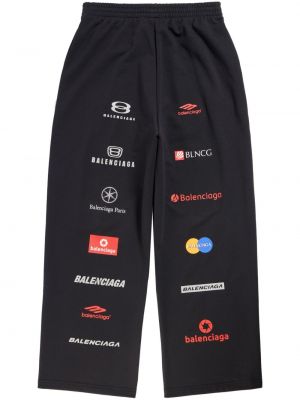 Spodnie sportowe bawełniane Balenciaga czarne