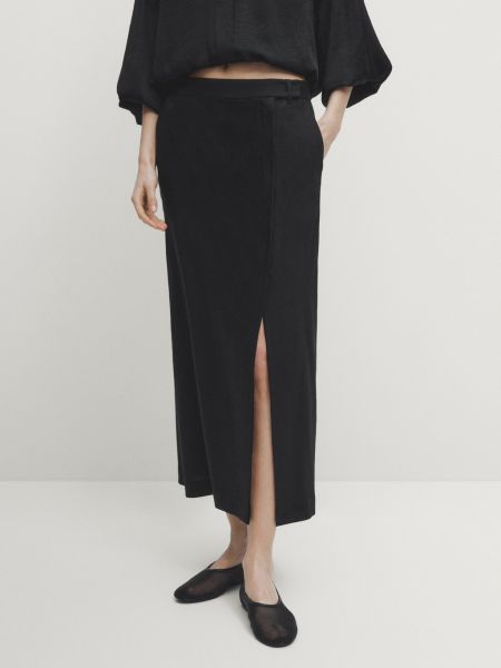 Черная юбка-карандаш Massimo Dutti