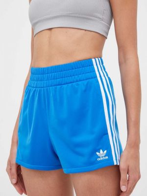 Pantaloni cu talie înaltă Adidas Originals albastru