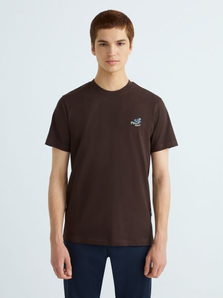 Camiseta manga corta Selected marrón
