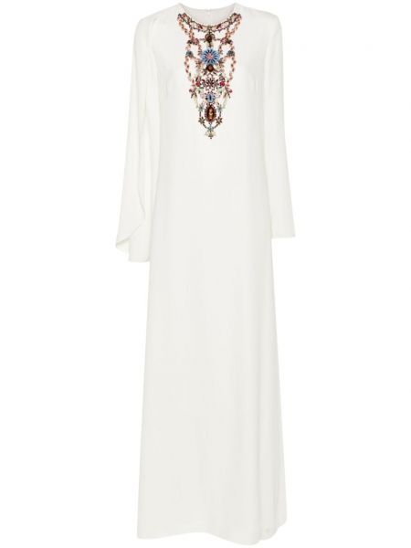 Коктейлна рокля от креп Costarellos бяло