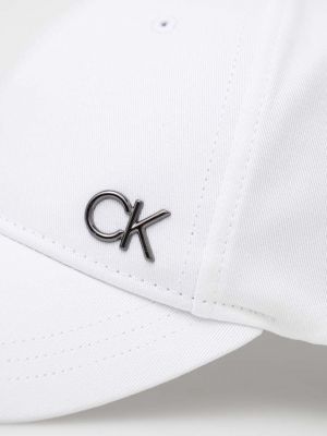 Czapka z daszkiem bawełniana Calvin Klein biała