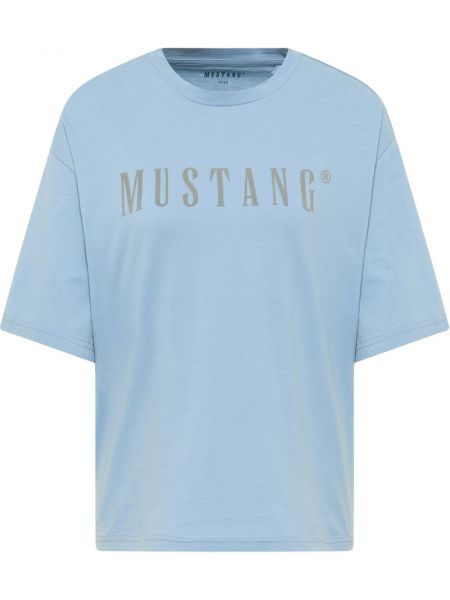 Koszulka z nadrukiem Mustang niebieska