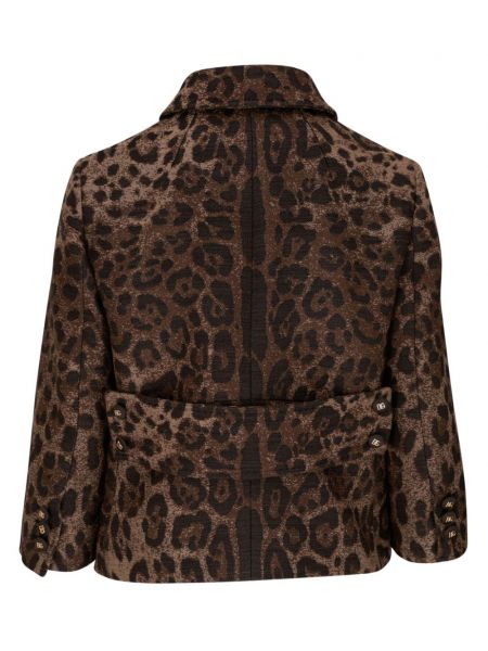 Veste à imprimé léopard Dolce & Gabbana marron
