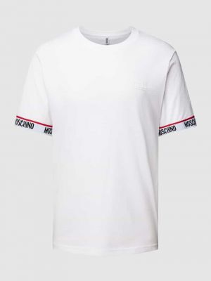 Koszulka z nadrukiem Moschino Swim + Underwear biała