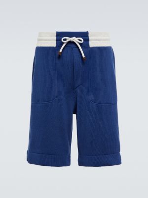 Pamučne bermuda kratke hlače Brunello Cucinelli plava