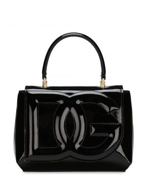 Δερμάτινη τσάντα ώμου Dolce & Gabbana μαύρο