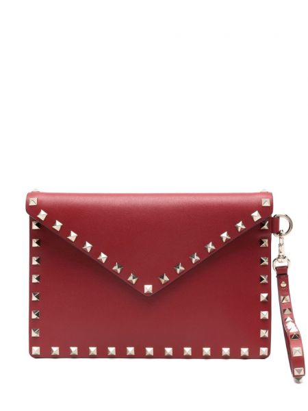 Læder clutch Valentino Garavani rød