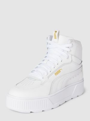 Sneakersy na platformie w jednolitym kolorze Puma białe