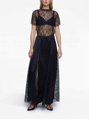 Krajkové saténové dlouhá sukně Anna Quan černé