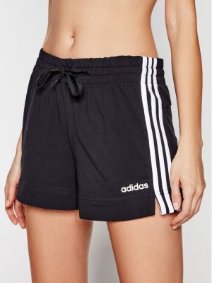 Csíkos slim fit sport rövidnadrág Adidas fekete