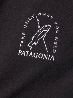 Βαμβακερή μπλούζα Patagonia μαύρο