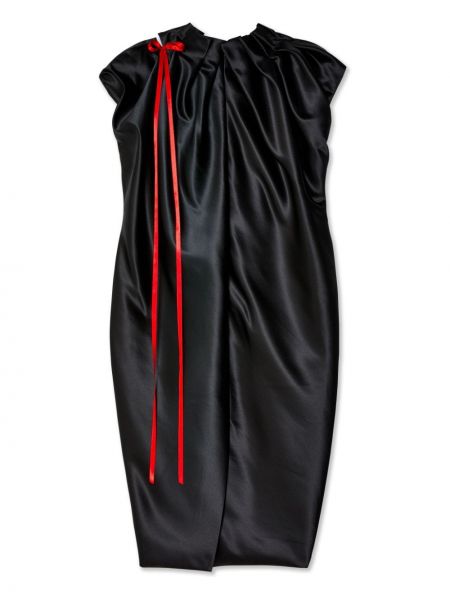 Saténové šaty s mašlí Simone Rocha černé