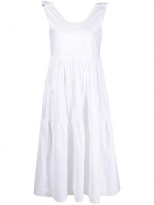 Миди рокля с волани Gentry Portofino бяло