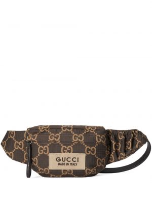 Žakárový pásek Gucci hnědý