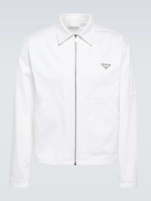 Pamučna jakna Prada bijela