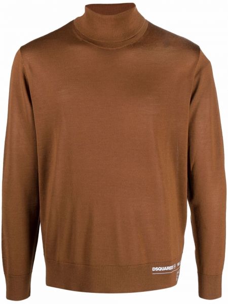 Jersey de cuello vuelto de tela jersey Dsquared2 marrón