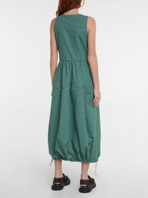 Kostkované bavlněné midi šaty Plan C zelené