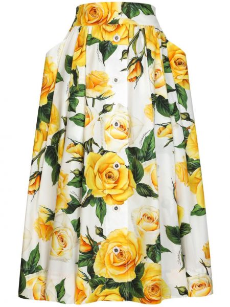 Βαμβακερή midi φούστα με σχέδιο Dolce & Gabbana