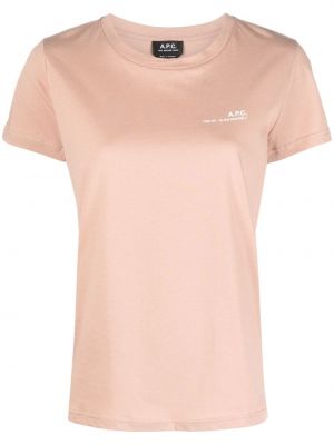 T-shirt con stampa A.p.c. beige