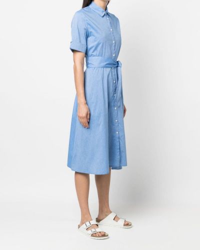 Bavlněné šaty Woolrich modré