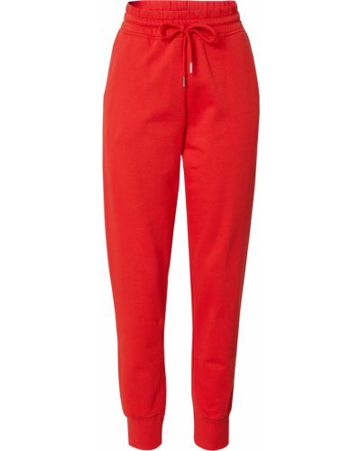 Jednofarebné bavlnené teplákové nohavice s vysokým pásom Nümph - červená