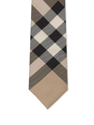 Kostkovaná hedvábná kravata Burberry