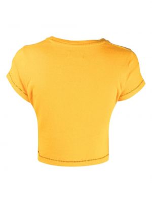 T-shirt avec imprimé slogan en coton à imprimé Erl orange