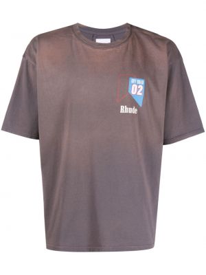 T-shirt aus baumwoll mit print Rhude grau
