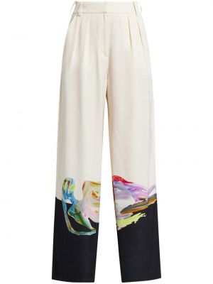 Παντελόνι με σχέδιο Alemais λευκό