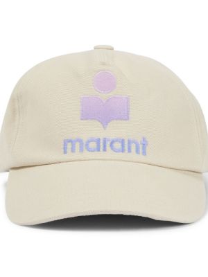 Памучна шапка с козирки Isabel Marant бяло