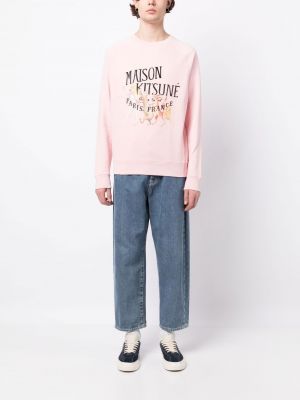 Pullover mit print Maison Kitsuné pink