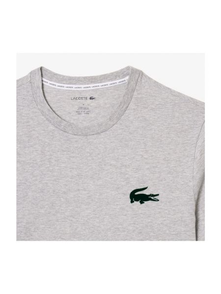 Camiseta de algodón de punto Lacoste gris