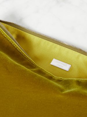 Βελούδινη τσάντα shopper Jimmy Choo κίτρινο