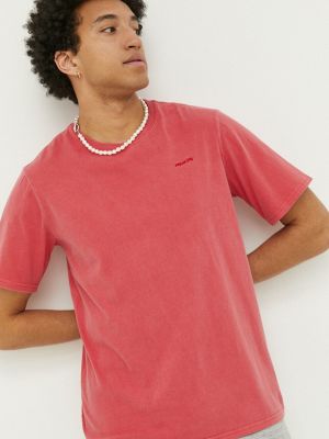 Памучна тениска с дълъг ръкав Superdry червено
