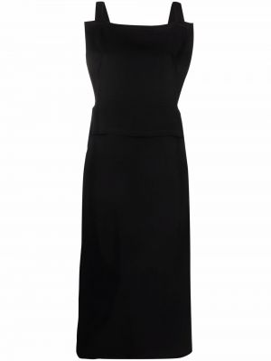 Hedvábné šaty s odhalenými zády bez rukávů Yohji Yamamoto Pre-owned - černá